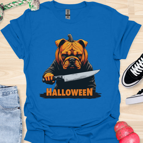 Halloween - V3 - Bulldog Pumpkin Head T-Shirt